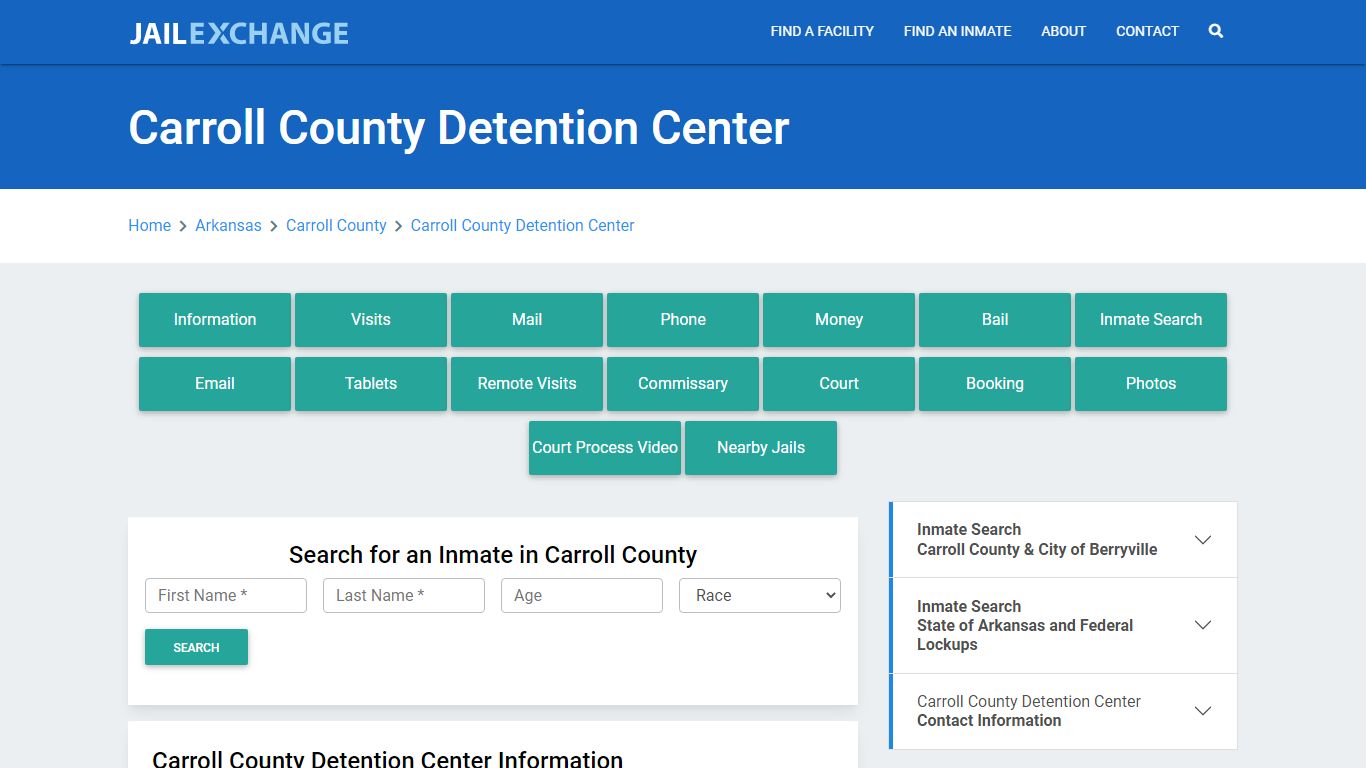 Carroll County Detention Center Roster Lookup, AR, Inmate Search