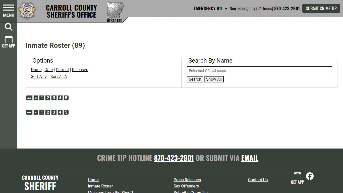 Inmate Roster - Carroll County Sheriff's Office